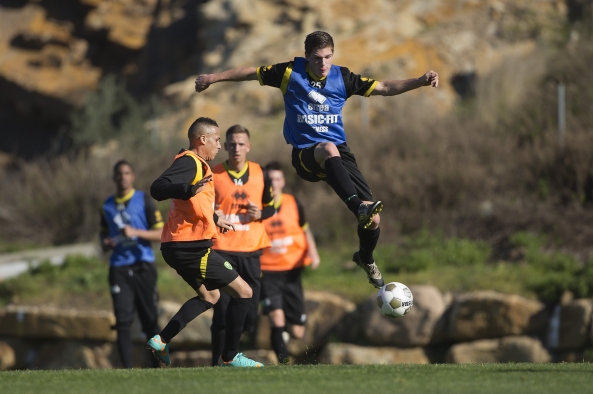 Jordy van der Winden in actie tijdens de ochtendtraining