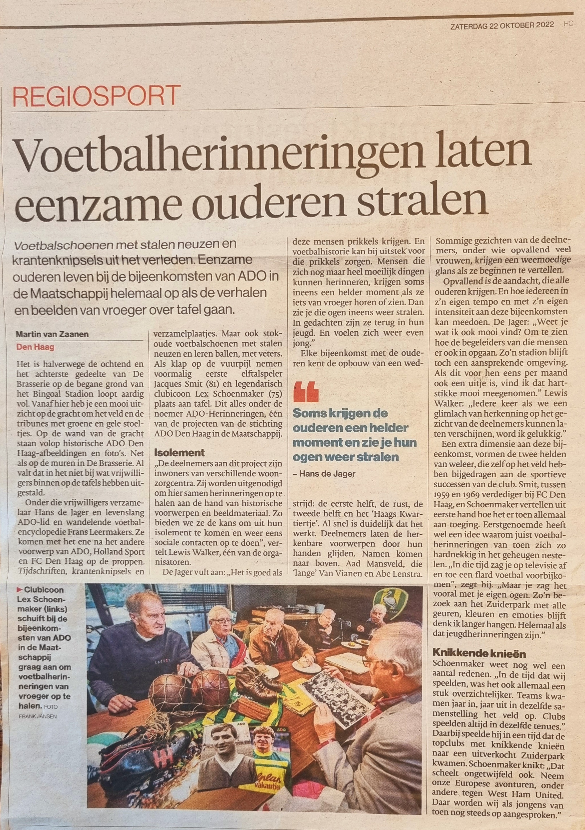 2022 10 22 ado herinneringen voetbalherinneringen laten eenzame ouderen stralen