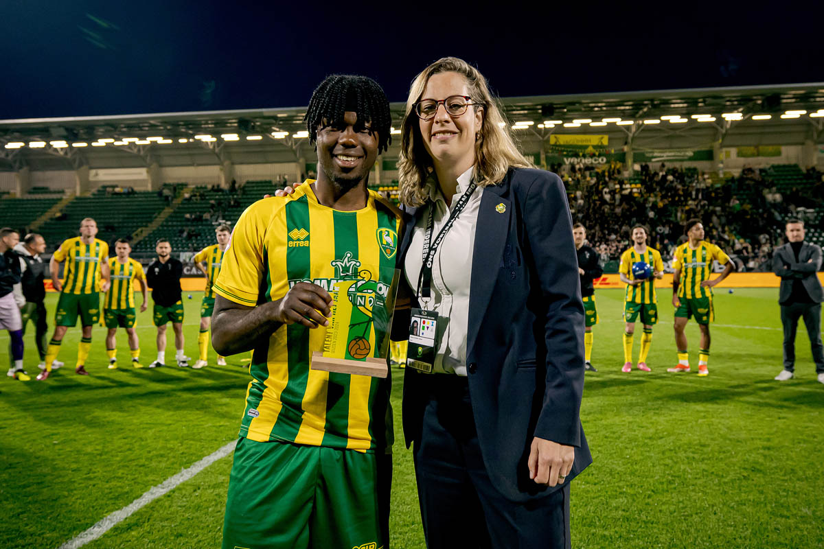 *Joel Ideho* of ADO Den Haag, *Natascha van Grinsven - Admiraal* of ADO Den Haag 